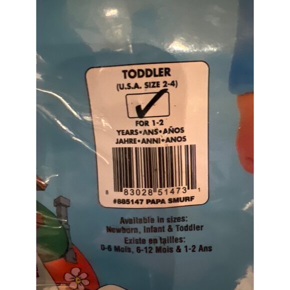 Smurfs Papa Smurf Baby Costume Size Toddler Size 2-4 - Picture 3 of 6